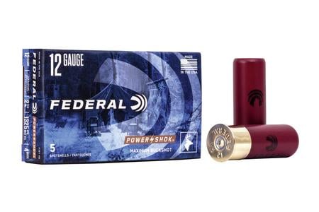 FEDERAL AMMUNITION 12 Gauge 2 3/4 in 27 Pellets #4 Buckshot Power-Shok 5/Box