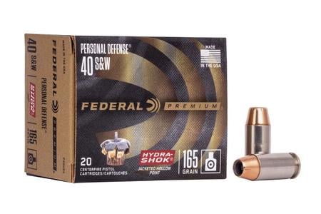 Federal 40 SW 165 gr Hydra-Shok JHP Personal Defense 20/Box