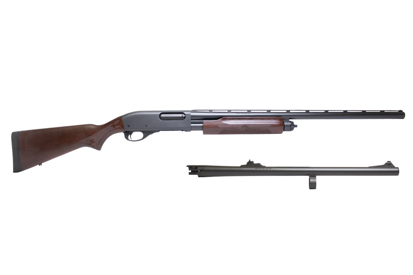 Remington 870 Field 12-Gauge Pump-Action Shotgun Combo with with Wood Stock and Two Barrels
