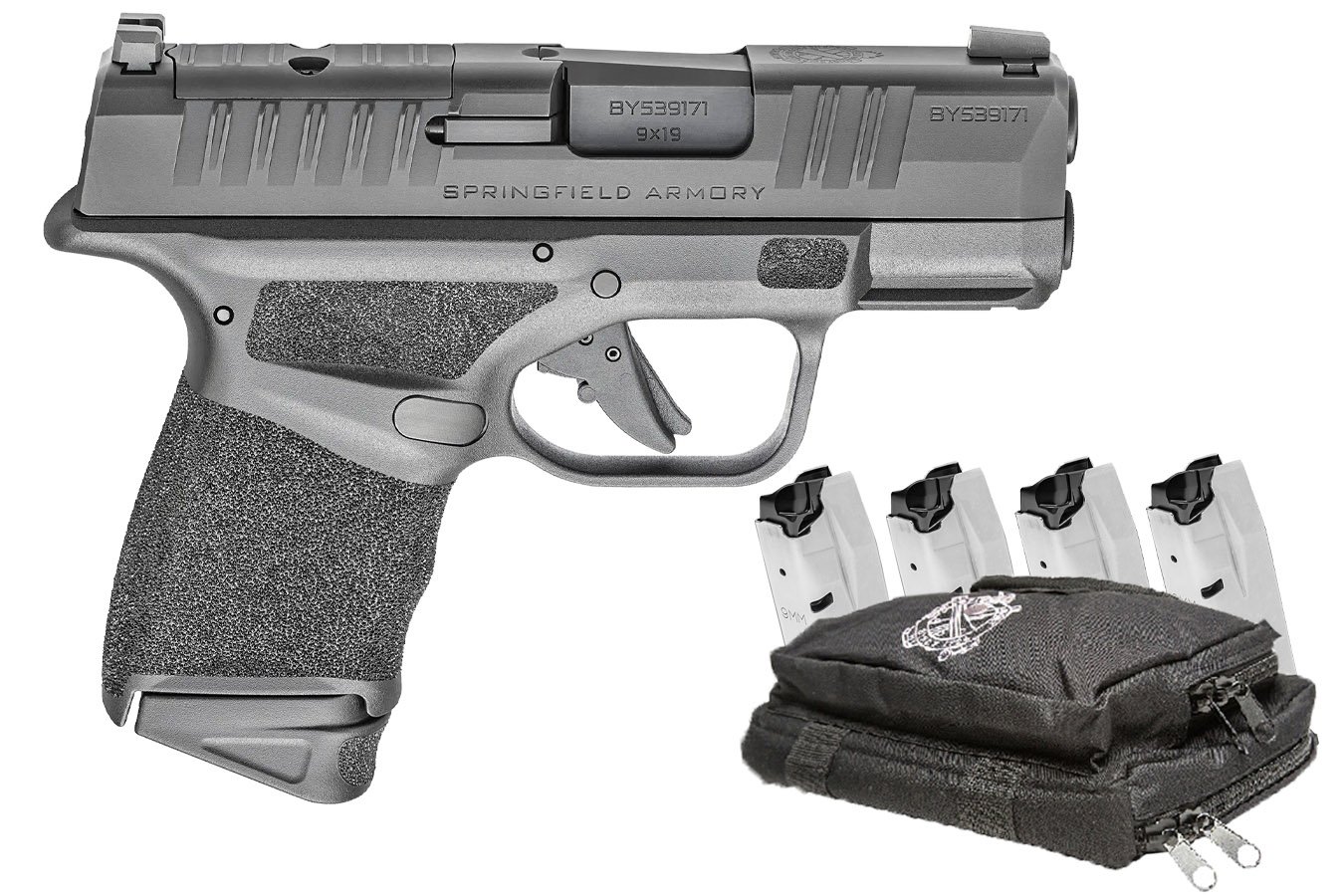 Springfield Hellcat 9mm Black Micro-Compact Optic Ready Pistol with 5 Magazines and Range Bag