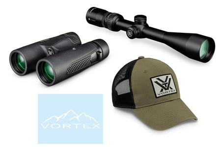 RIFLESCOPE CPH-412 AND BINO CPH-1042 HAT AND STICKER COMBO