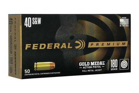 Federal 40SW 180 gr FMJ Gold Medal 50/Box