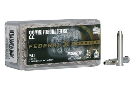 Federal 22 WMR 45 gr Punch JHP Personal Defense 50/Box