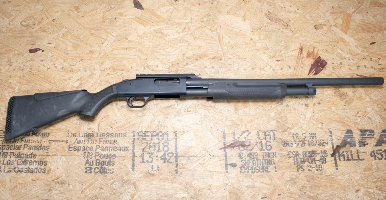 Mossberg 500 12 Gauge Police Trade-In Shotgun with Synthetic Stock, Scope Mount, and Rifled Barrel