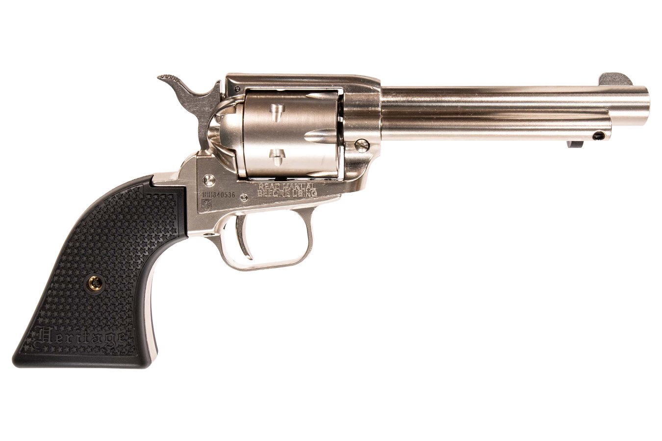 Heritage Rough Rider 22LR Rimfire Revolver with Nickel Finish and Poly Grips