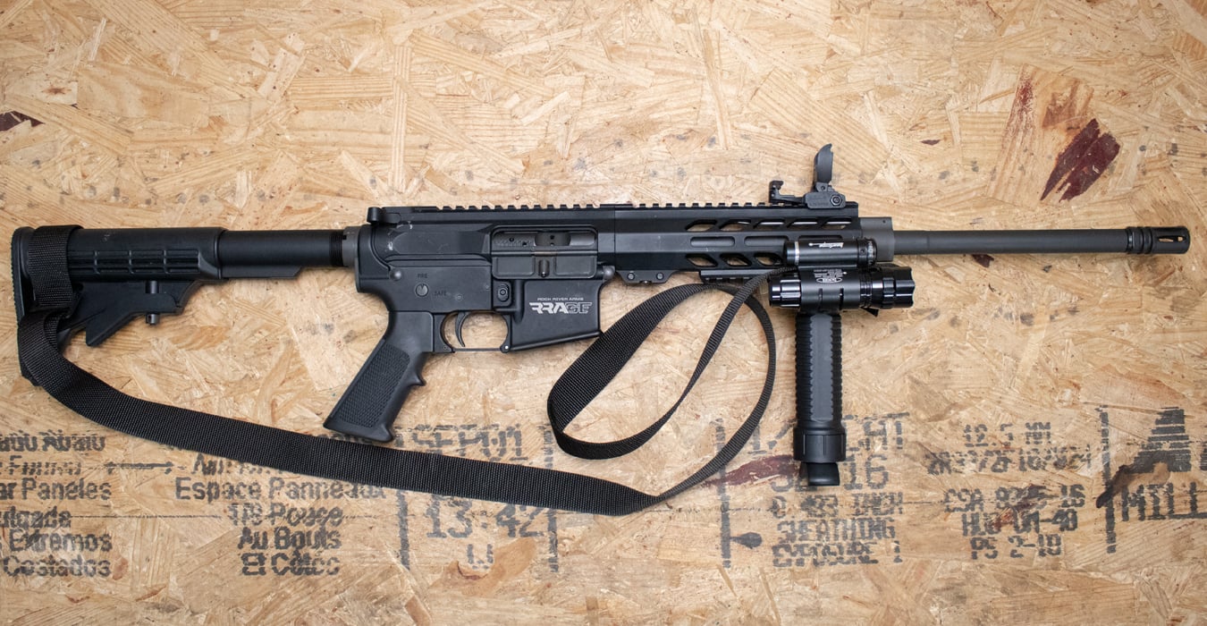 Rock River Arms LAR-15 5.56mm Police Trade-In Rifle Light, Laser, and Foregrip/Bipod (Magazine Not Included)