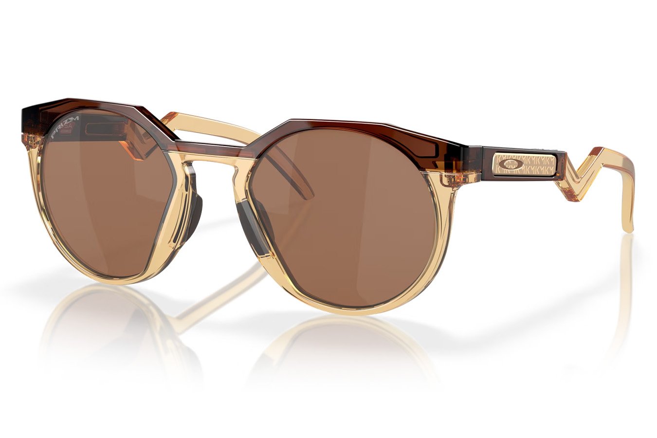 Oakley HSTN Sunglasses with Dark Amber/Light Curry Frame and Prizm Tungsten Polarized Lenses (Kylian Mbappe's Signature Series)