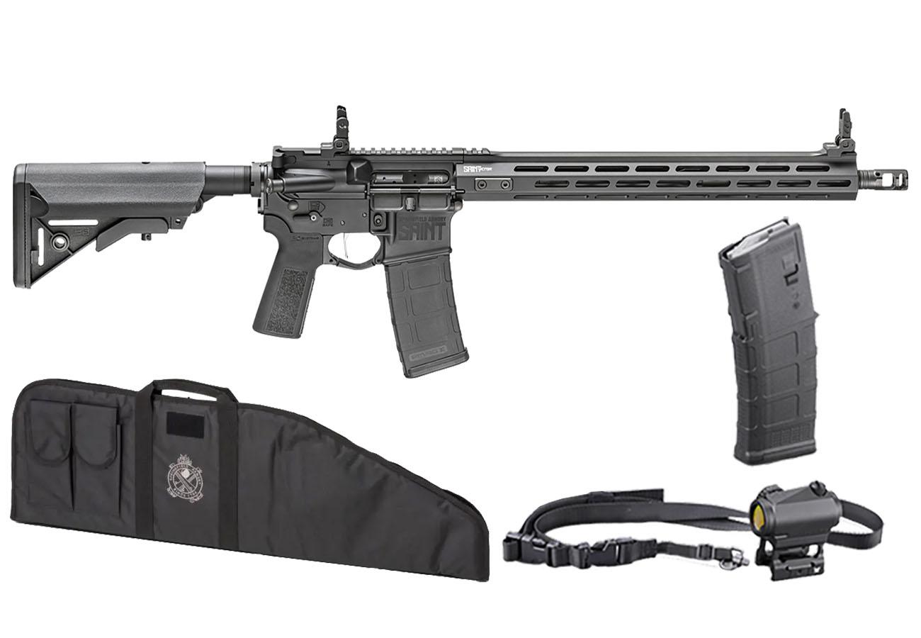 Springfield Saint Victor Black 5.56mm Gear Up Rifle Package with Extra Mag, Vortex Optic, Sl