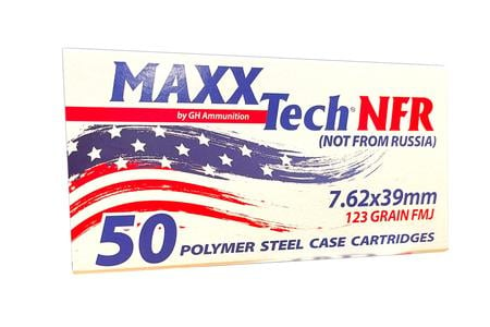 MAXX TECH 7.62x39mm 123 Grain Steel FMJ 50/Box