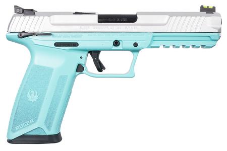 57 PISTOL 5.7X28 5 IN BBL TURQUOISE FRAME SILVER SLIDE