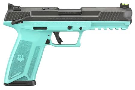 RUGER 57 PISTOL 5.7X28 5 IN BBL TURQUOISE FRAME BLACK SLIDE