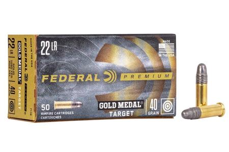 FEDERAL AMMUNITION 22LR 40 gr Solid Gold Medal Target 50/Box