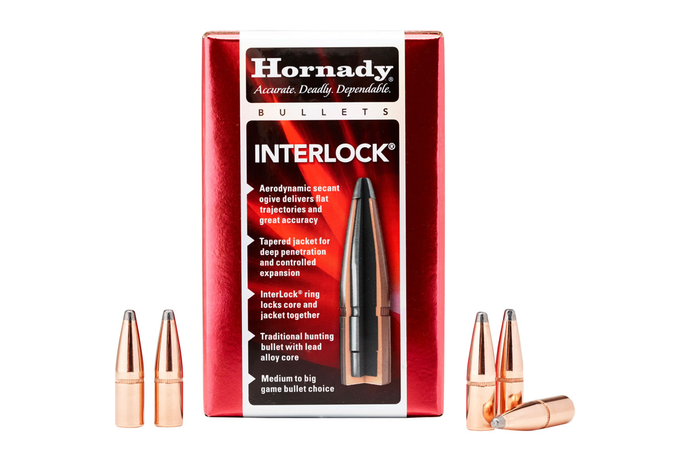 Hornady 30 cal .308 165GR SP InterLock Bullet 100/BX
