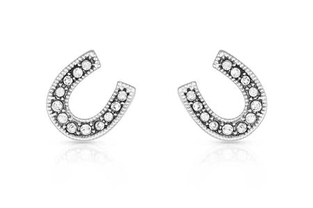 CRYSTAL CLEAR STUCK ON LUCK POST EARRINGS