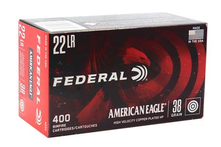 FEDERAL AMMUNITION 22LR 38 gr Copper Plated Hollow Point American Eagle 400 Round Brick