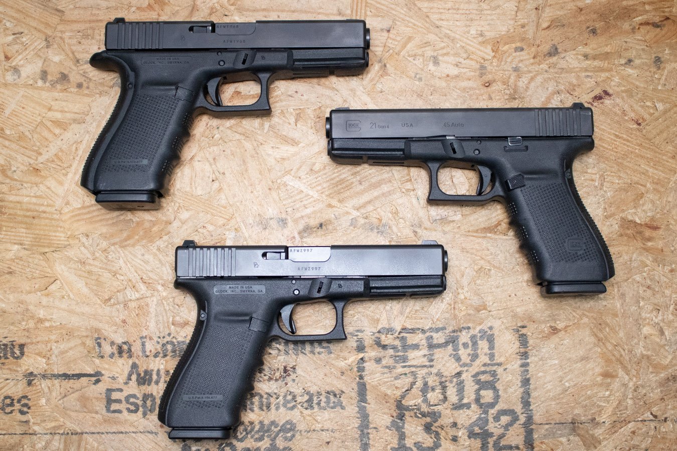 Glock 21 Gen4 45ACP Police Trade-In Pistols Made in USA (Fair Condition)