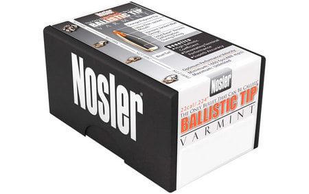 NOSLER 22 CAL .224 55 GR SPITZER BALLISTIC TIP VARMINT 250/BOX