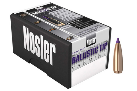 NOSLER 6MM .243IN  70 gr Spitzer Ballistic Tip Varmint 100/BOX