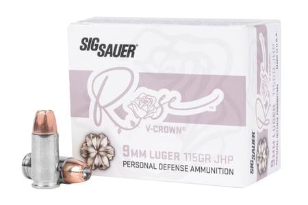 Sig Sauer 9mm 115 gr JHP Rose V-Crown Nickel Plated 20/Box exclusive deals