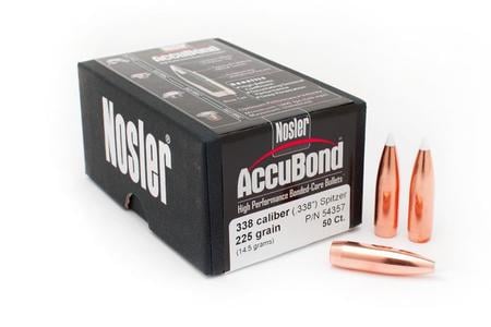 NOSLER 338 Cal .338 225 gr Spitzer Point AccuBond 50/Box