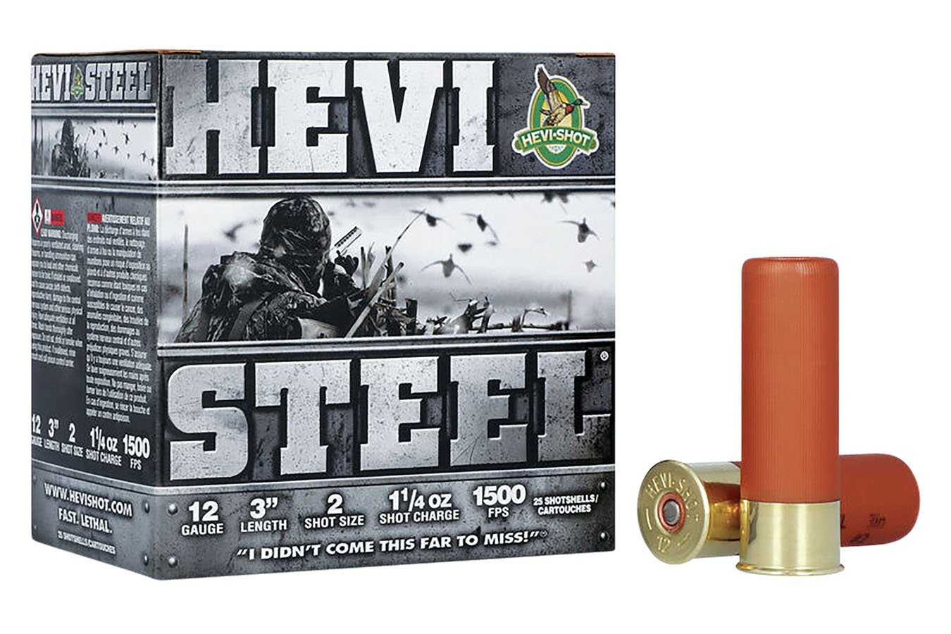 Hevi Shot 12 Gauge 3 Inch 1-1/4oz 2 Shot Hevi-Steel 25/Box