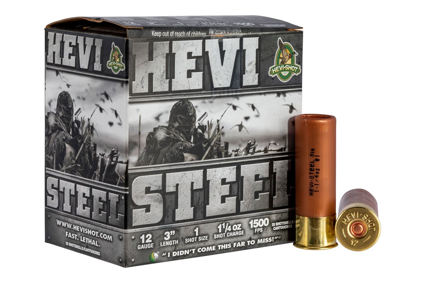 Hevi Shot 12 Gauge 3 Inch 1-1/4oz 1 Shot Hevi-Steel 25/Box