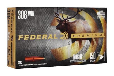 FEDERAL AMMUNITION 308 Win 150 gr Nosler Partition Vital-Shok 20/Box