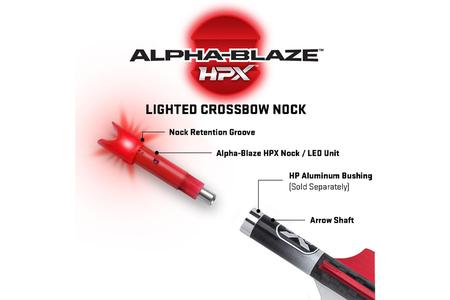 ALPHA-BLAZE HPX LIGHTED NOCK FOR HP BUSHING