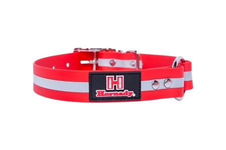 HORNADY HUNT DOG COLLAR - RED REFLECTIVE SMALL 12-16`