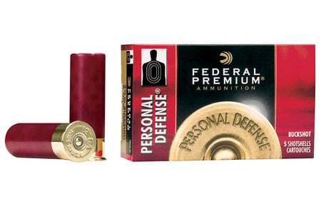 FEDERAL AMMUNITION 20 Ga 2-3/4 in 24 Pellets - 4 Buck Premium Personal Defense 5/Box