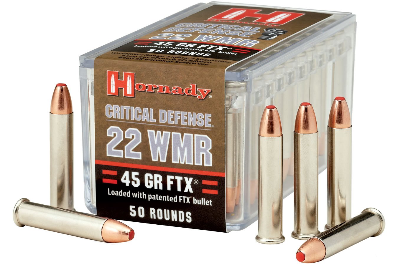 HORNADY 22 WMR 45 GR FTX CRITICAL DEFENSE