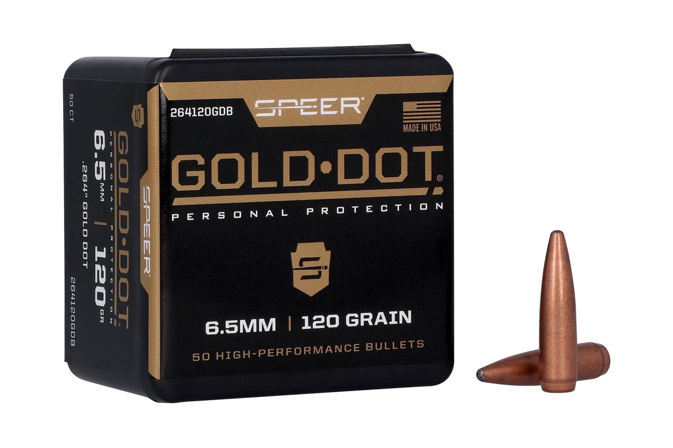 Speer Reloading Gold Dot, .264, 120 Grain Rifle Bullet