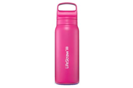 GO STAINLESS WATER BOTTLE WITH FILTER 1L ORCHID PINK