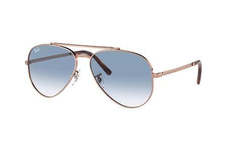 NEW AVIATOR ROSE GOLD WITH CLEAR BLUE LENSES