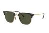 RAY BAN NEW CLUBMASTER BLACK ON GOLD WITH GREEN LENSES