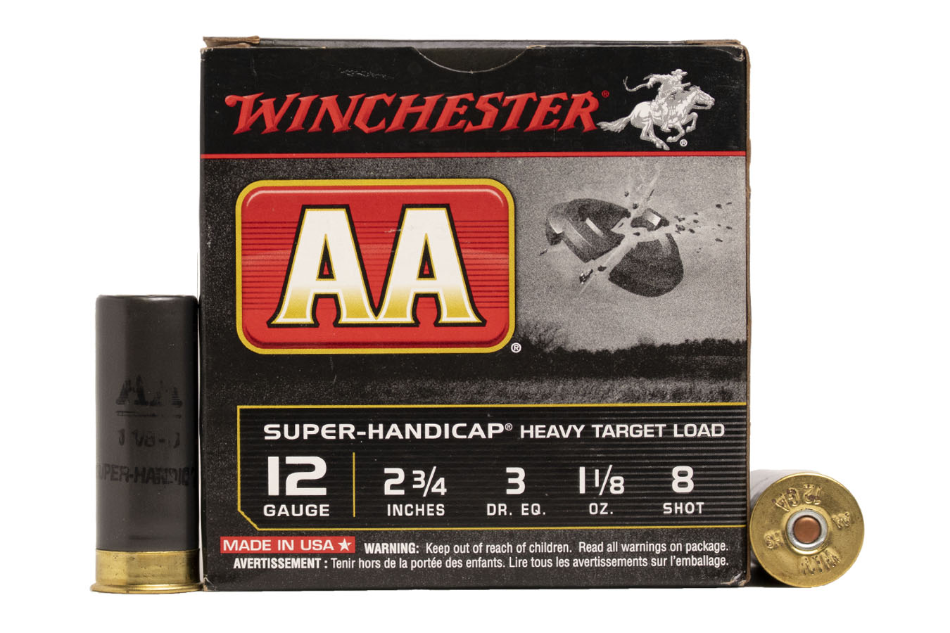 Winchester 12 Gauge 2-3/4 in 1-1/8 oz 8-Shot AA Super-Handicap Heavy Target Load Police Trade-In Ammo 25/Box