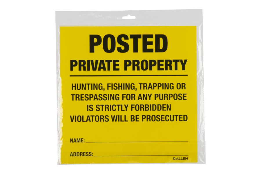 ALLEN COMPANY POSTED NO TRESPASSING SIGN, 12 PACK