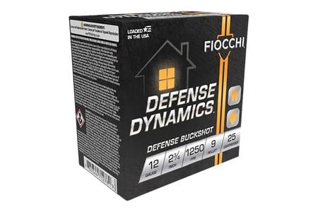 Fiocchi 12 Gauge 2-3/4 in 9 Pellet Defense Dynamics 25/Box