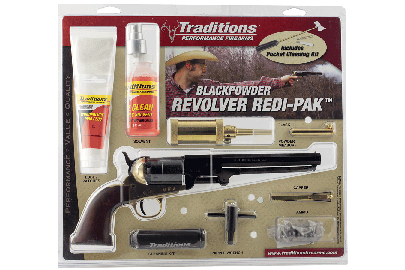 Traditions 1851 Navy 44 Cal Blackpowder Revolver Redi-Pack