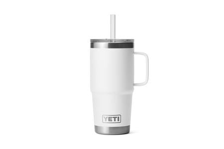 RAMBLER 25 OZ STRAW MUG WHITE