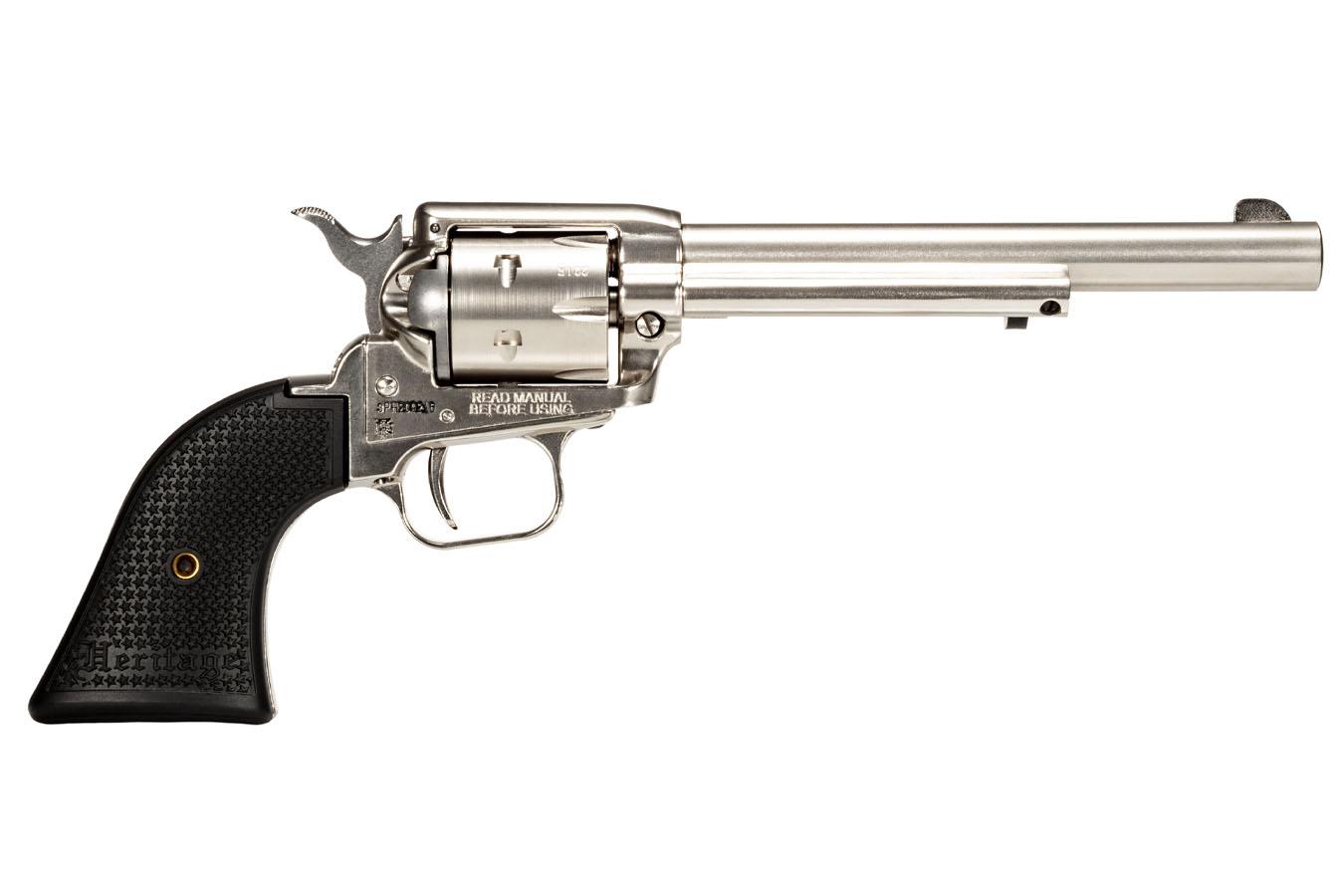 Heritage Rough Rider 22 LR Revolver with 6.5 Inch Barrel and High Gloss Nickel Finish