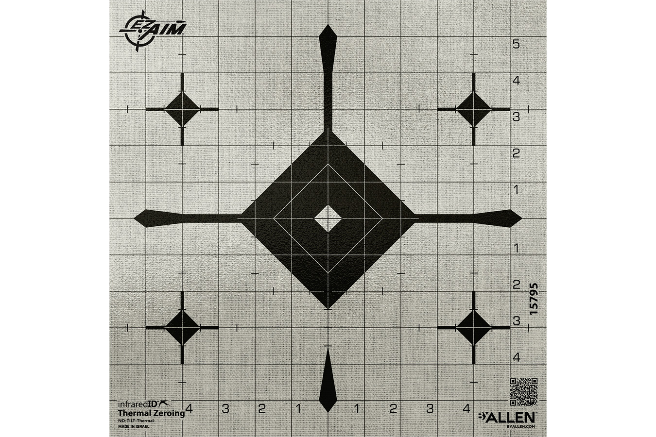 Allen EZ-Aim Grid Bullseye Adhesive Thermal ID Bullseye Paper 12