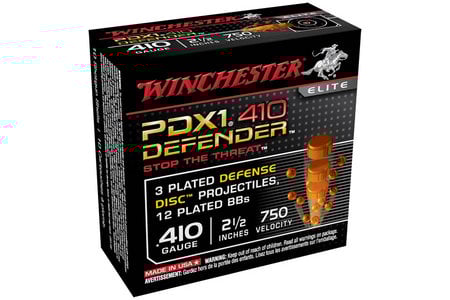 Winchester 410 Ga 2-1/2 in 3DD/12 BB PDX1 Defender 10/Box