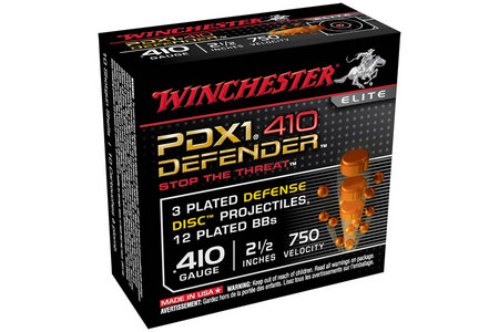 WINCHESTER AMMO 410 Ga 2-1/2 in 3DD/12 BB PDX1 Defender 10/Box