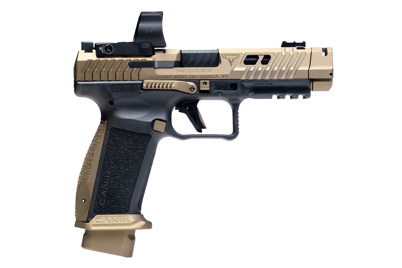 No. 5 Best Selling: CANIK TTI COMBAT 9MM 4.6` FLUTED/PORTED BARREL BURNT BRONZE CERAKOTE