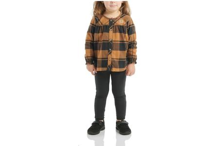 TODDLER GIRLS PLAID FLANNEL LS SHIRT AND LEGGING SET