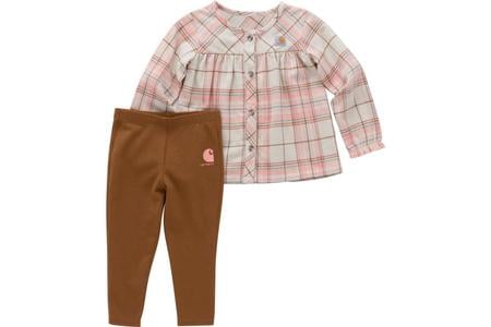 INFANT GIRLS FLANNEL SHIRT AND LEGGING SET