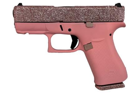 GLOCK 43X MOS 9MM 3.41` GMB BARREL GLAMOUR MOCK UP CERAKOTE SLIDE PINK CERAKOTE FRAME