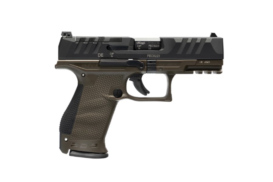 Walther PDP Compact 9mm Optic Ready Pistol with OD Green Frame and Black Steel Slide