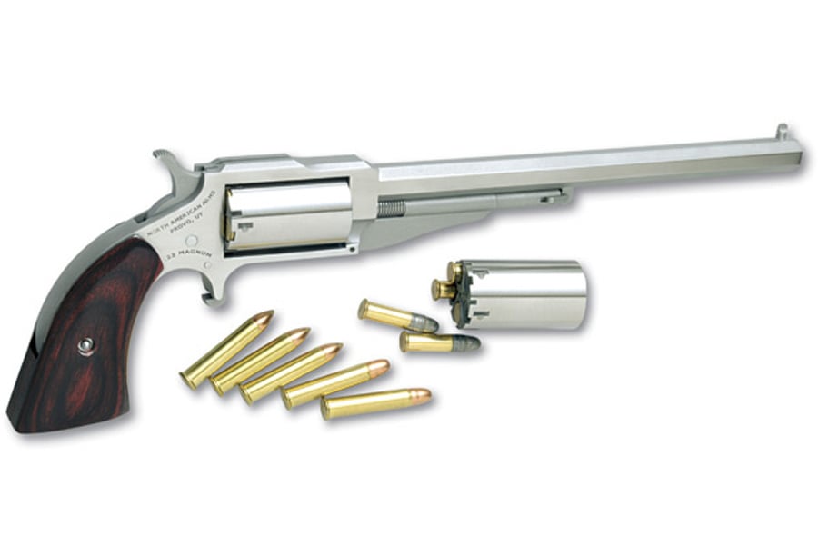 North American Arms The Hogleg 22 Magnum/22 LR Conversion Revolver with 6 Inch Barrel and Stainless Steel Finish